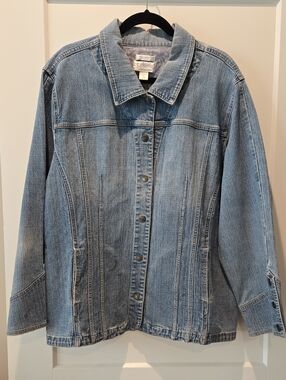 CJ Banks Light Blue Stretch Denim Jacket
